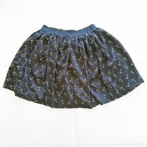 Ralph Lauren Girls 6 Stretchy Anchor Skirt Navy Blue Nautical Beach Lined Sailor